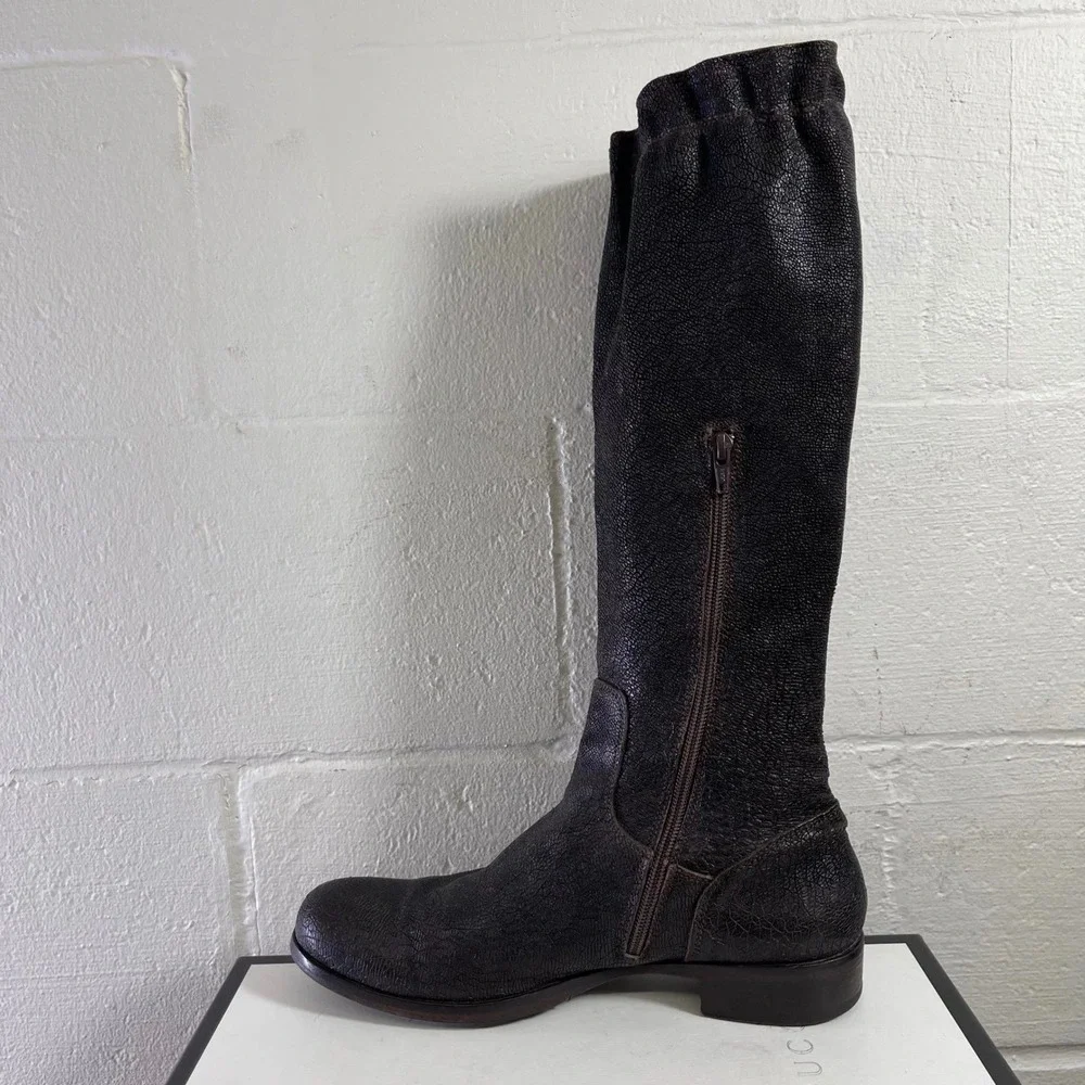 MOMA Avantgarde Western Brown Leather Boots Biker Motorcycle Women 40 EU/9.5 US